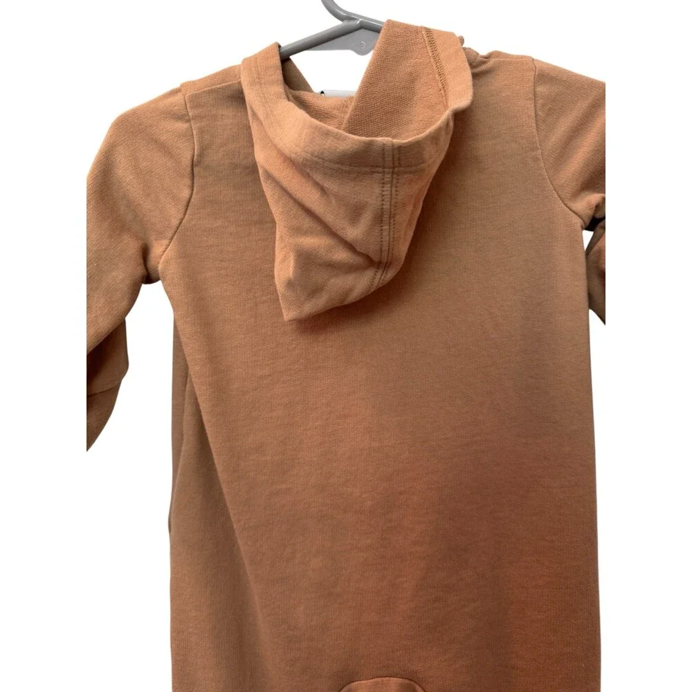 Nike Boys Zip Up Hooded Romper One-Piece Brown Size 6 Months